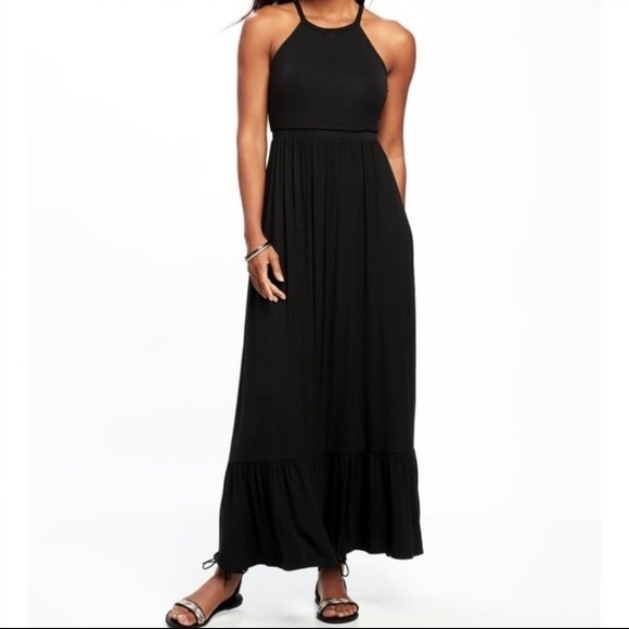 Old Navy Black Halter Maxi Dress | Size M - Picture 5 of 5